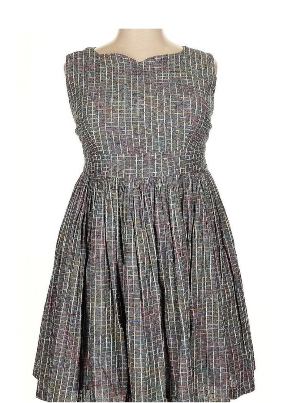 Modcloth "Fabulous Fit and Flare" in Grey Stripes - Picture 4 of 14